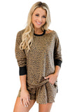 Print Hollow-out Blouse and Shorts Lounge Wear