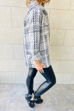 Plaid Print Pocketed Shirt Jacket