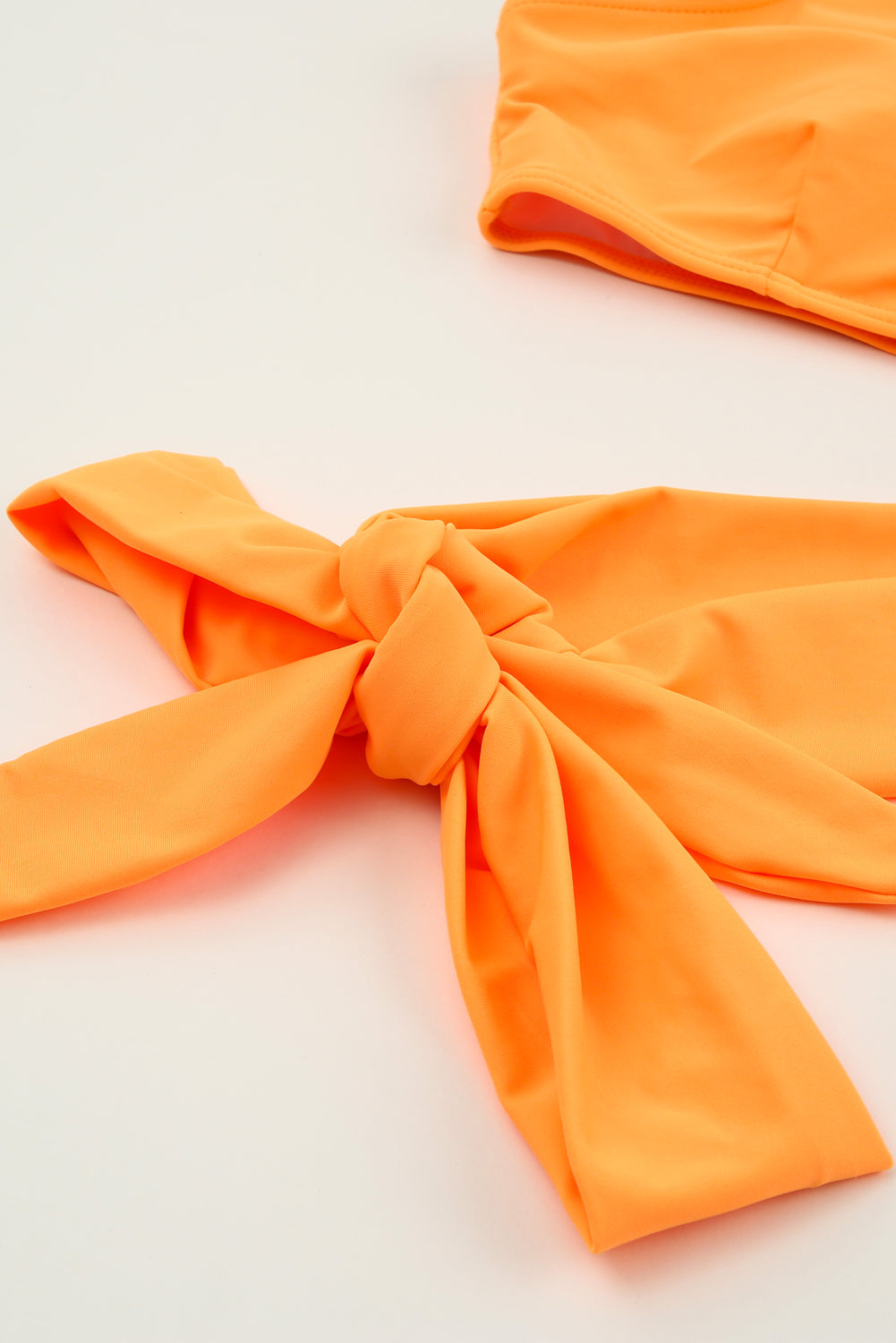 One-shoulder Self-tie Floral Bottom Two-piece Bikini Set