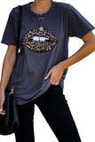Lip Distressed Cotton Tee