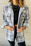 Plaid Print Pocketed Shirt Jacket