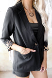 Black Leopard Lined Blazer
