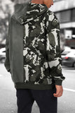 Camo Colorblock Men's Hoodie with Kangaroo Pocket