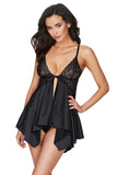 Lace Satin Babydoll with Thong