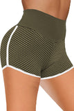 High Waist Honeycomb Contrast Stripes Butt Lifting Yoga Shorts