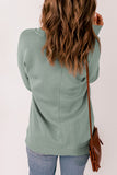 V Neck Drop Shoulder Sweatshirt with Pocket