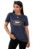 Lip Distressed Cotton Tee