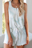 Tie Dye Sleeveless Shorts Lounge Set