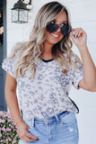 Contrast Trim Animal Print T-shirt