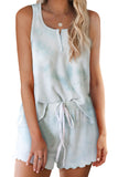 Tie Dye Sleeveless Shorts Lounge Set