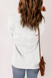 Ribbed V Neck Drop Shoulder Sweatshirt