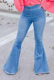 High Waist Flare Jeans with Back Pockets