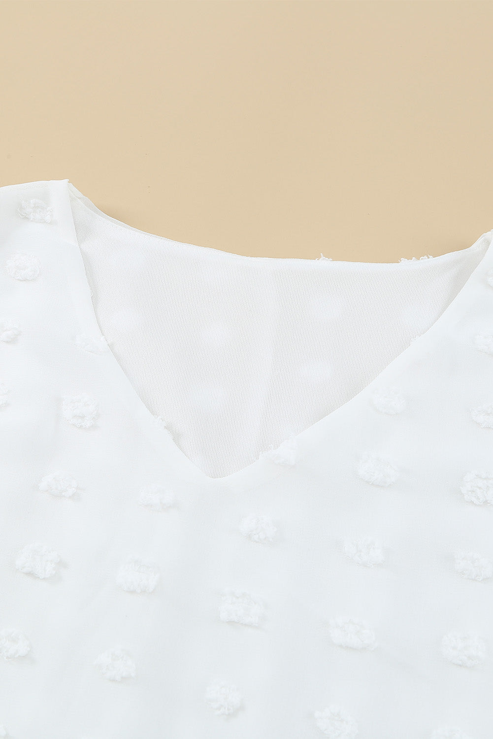 Swiss Dot Bubble Sleeve Blouse
