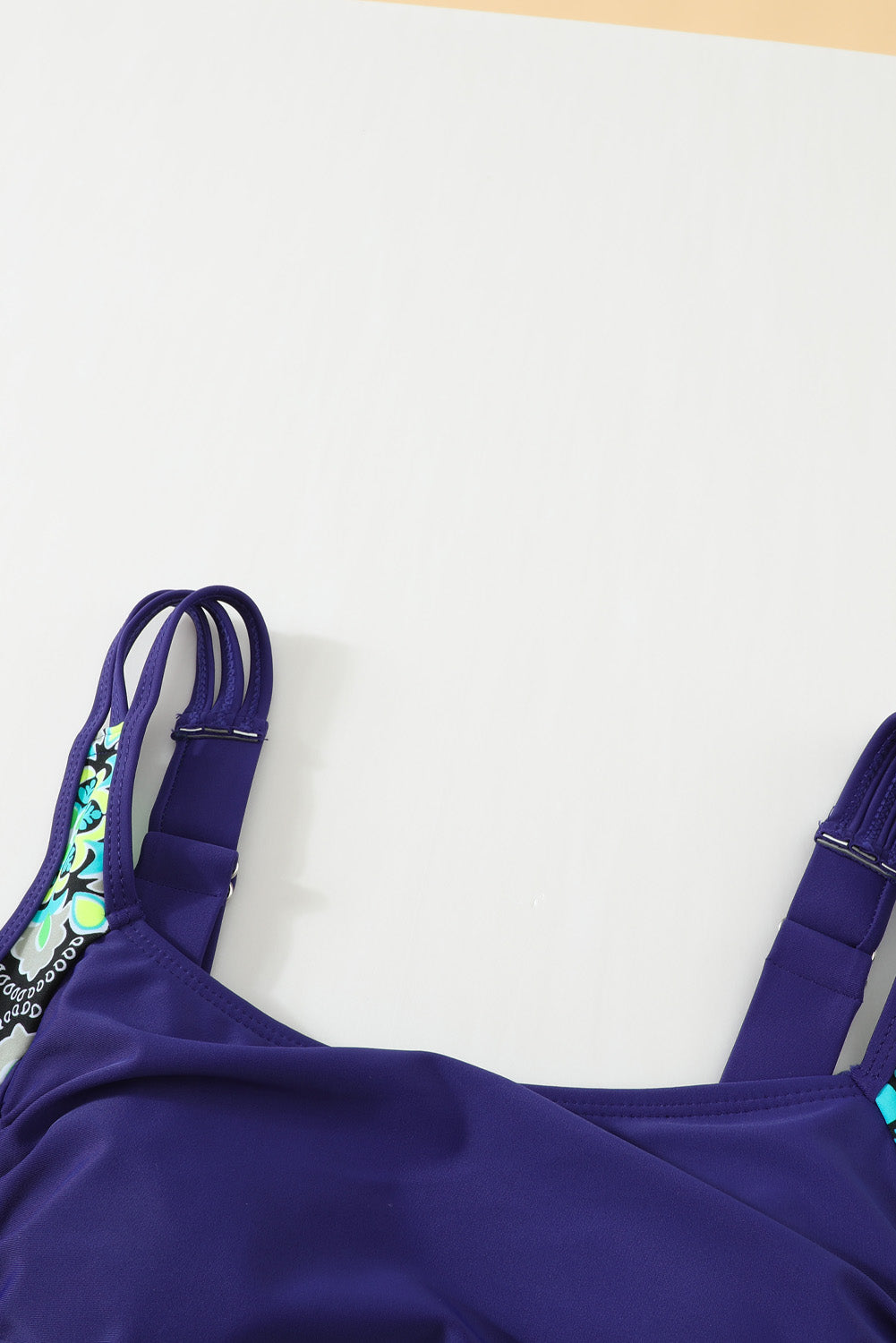 Floral Print Accent One-piece Swimdress