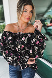 Floral Off Shoulder Plus Size Top