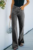 High Rise Slit Anklet Flare Jeans