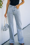 High Rise Slit Anklet Flare Jeans