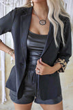 Black Leopard Lined Blazer