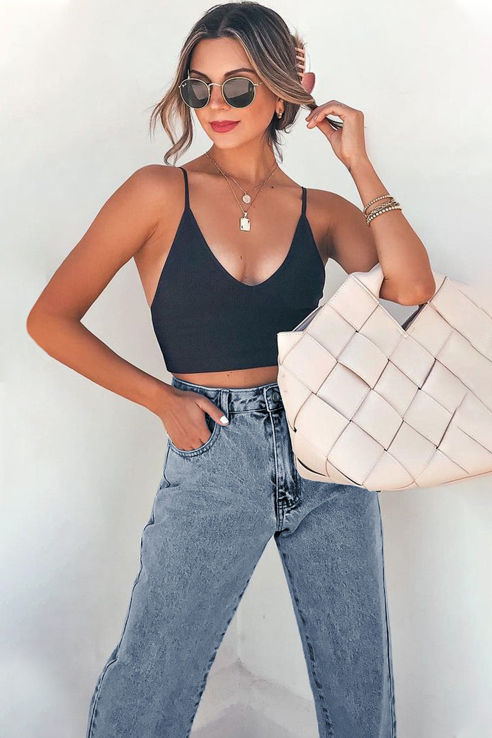 High Rise Slit Anklet Flare Jeans