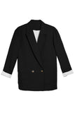 Buttoned Lapel Collar Blazer with Pocket