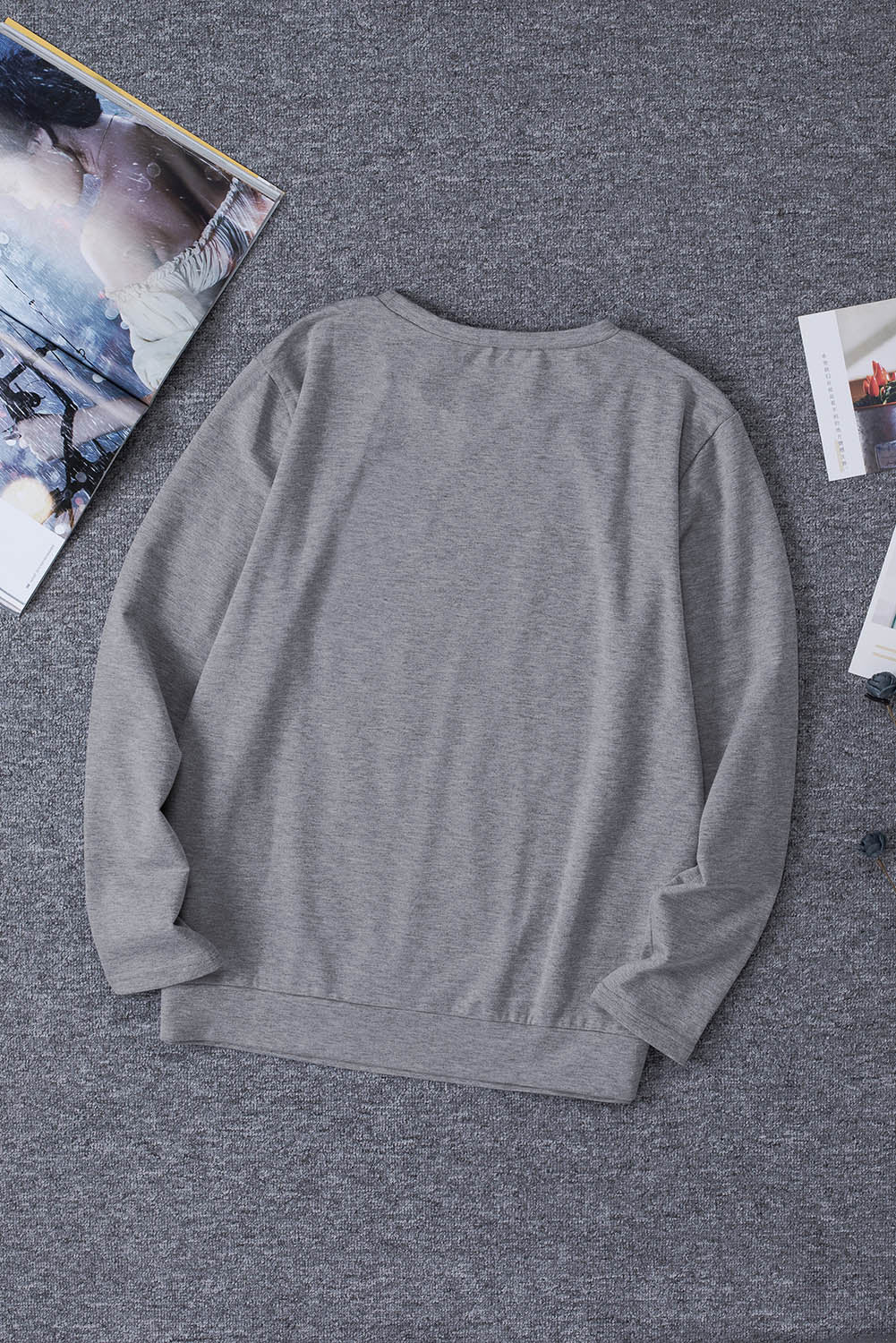Rainbow Letter Print Crew Neck Graphic Sweatshirt