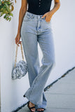 High Rise Slit Anklet Flare Jeans