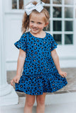 Girls' Ruffled Girly Leopard Print Dress