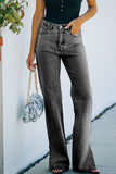 High Rise Slit Anklet Flare Jeans