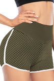 High Waist Honeycomb Contrast Stripes Butt Lifting Yoga Shorts