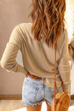 Waffle Knit Henley Top
