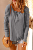 Waffle Knit Henley Top