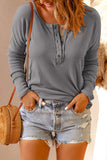 Waffle Knit Henley Top