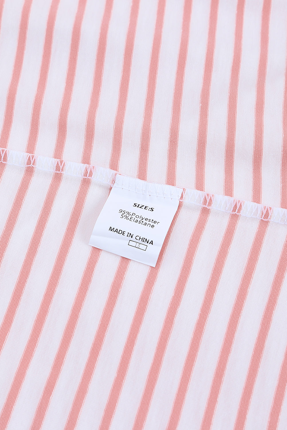 Pink Casual Striped Ruffle Sleeve Short Sleeve T-Shirt