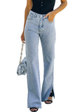 High Rise Slit Anklet Flare Jeans