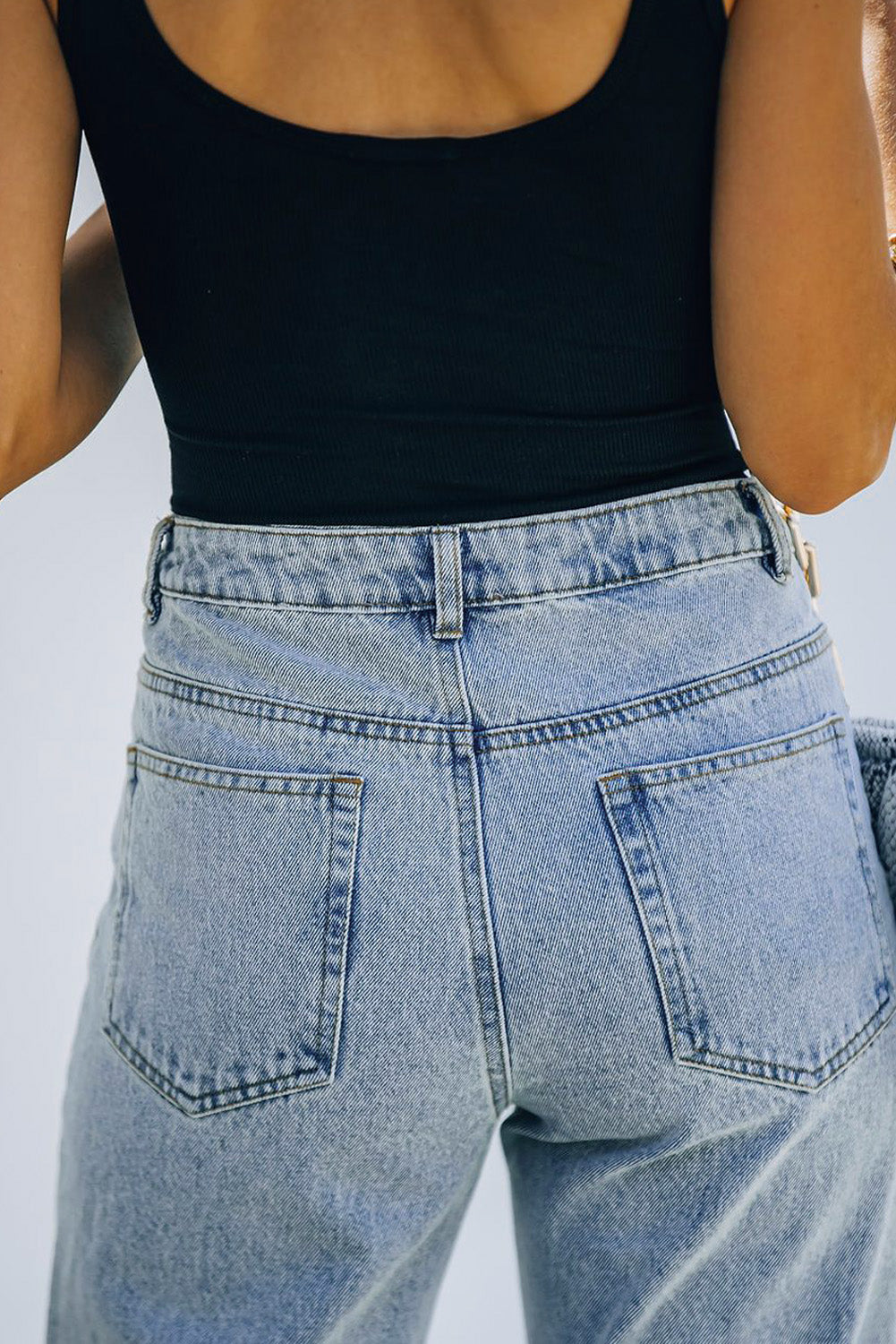 High Rise Slit Anklet Flare Jeans