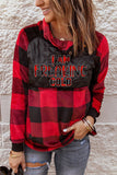 Long Sleeve Plaid Paneled Sweatshirt