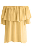 Soft Breeze Frilling Off-shoulder Top
