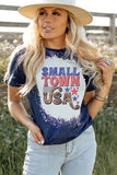SMALL TOWN USA Graphic Print Color Block T Shirt