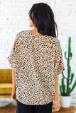 Chloe Animal Print V-neck Rolled Sleeve Tunic Top