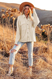Pocketed Button Ribbed Textured Shacket