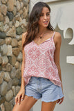 Spaghetti Strap Boho Printed Holiday Camisole