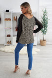 Print Patchwork Mesh Long Sleeve Top