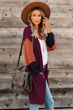 Cotton-blend Pocketed Colorblock Cardigan