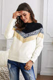 V Stripe Pattern Colorblock Sweater
