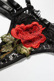 Floral Embroidery Lace Bralette Set