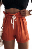 Frilled Drawstring Waist High Rise Shorts