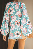 Boho Print Balloon Sleeve Blouse