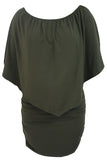 Plus Size Multiple Dressing Layered Dark Blue Mini Poncho Dress