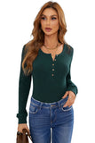 Lace Back Buttoned Henley Top