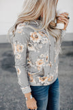 Floral Hoodie with Kangaroo Pocket